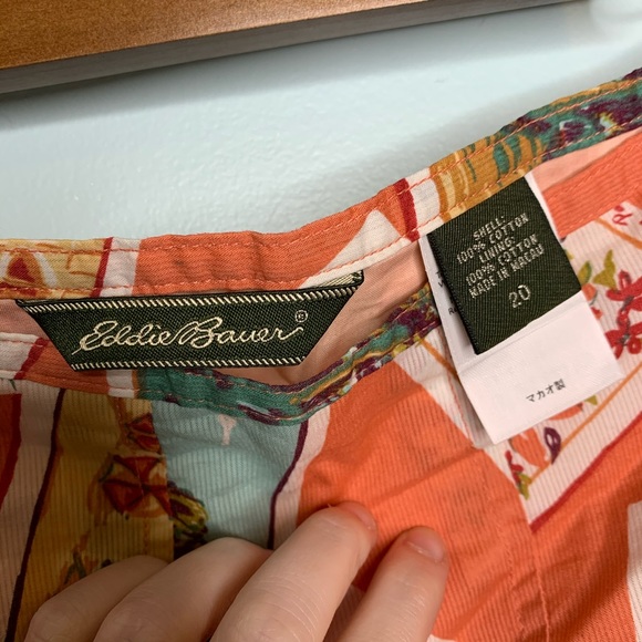 Eddie Bauer Side Zip A-line Coral Postcard Skirt - Picture 3 of 8